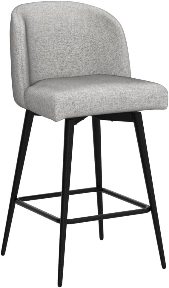 White Fabric Counter‑Height Bar Stools