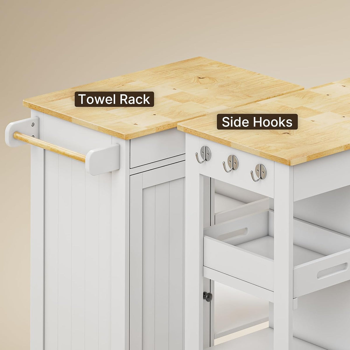Mobile Storage Kitchen Island Cart Cabinet