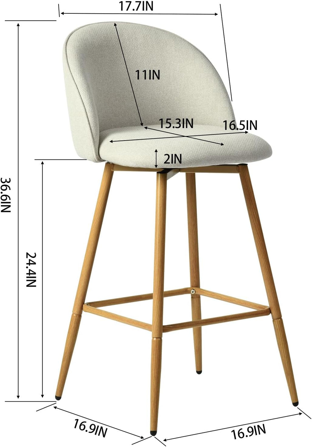 Beige Swivel Counter‑Height Bar Stools