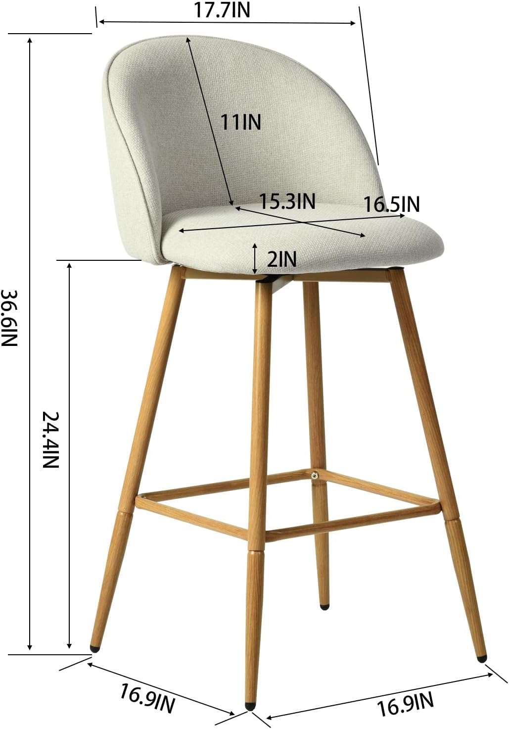 Beige Swivel Counter‑Height Bar Stools