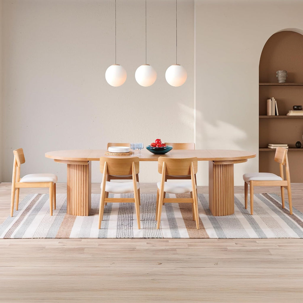 Natural Wood Expandable Dining Table