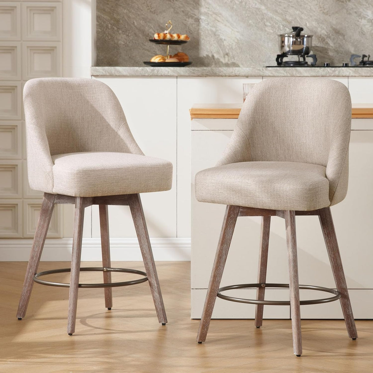 Sand Swivel Counter‑Height Bar Stools