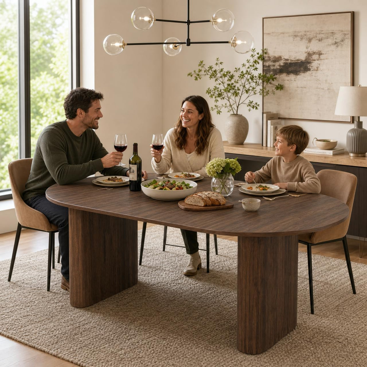 Oval Dining Table Six‑Chair Set