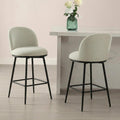 Grey Swivel Linen Counter‑Height Bar Stools
