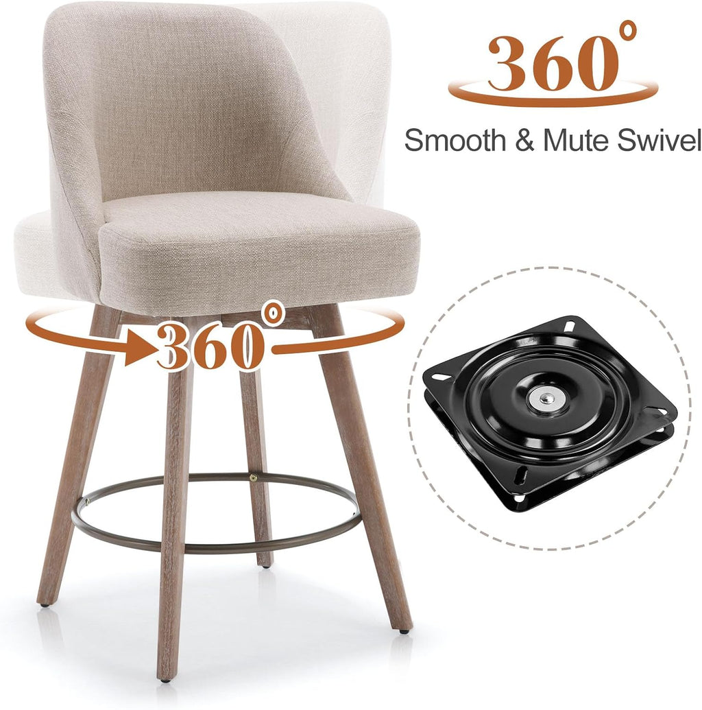 Sand Swivel Counter‑Height Bar Stools