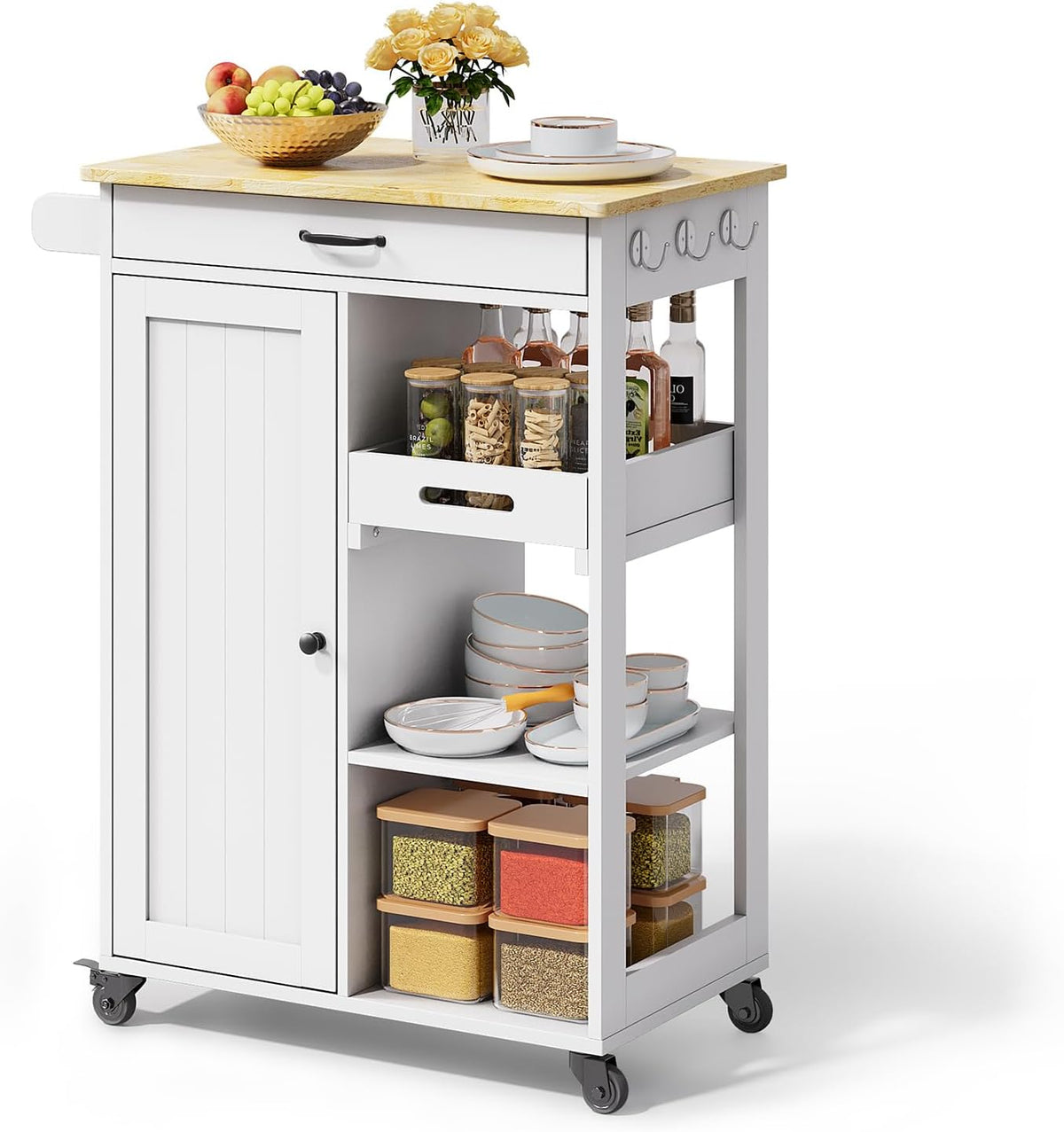 Mobile Storage Kitchen Island Cart Cabinet