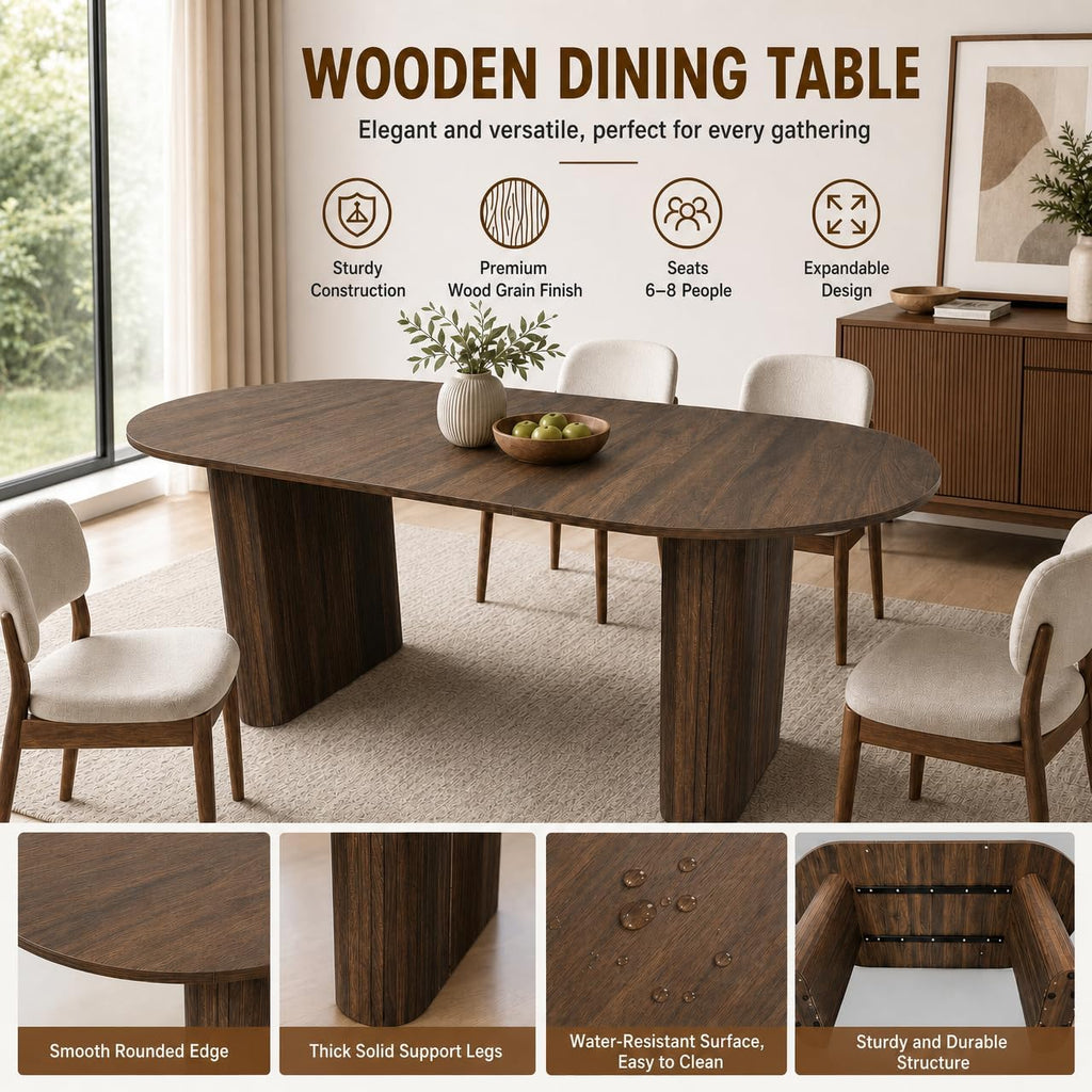 Oval Dining Table Six‑Chair Set