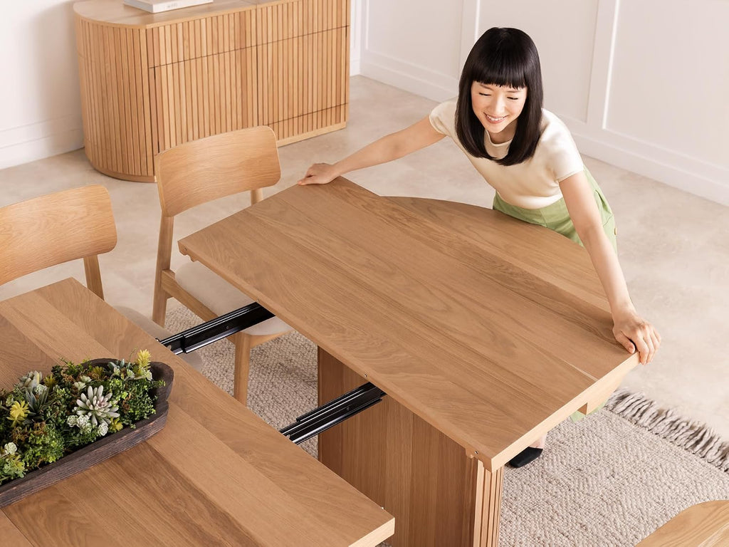 Natural Wood Expandable Dining Table