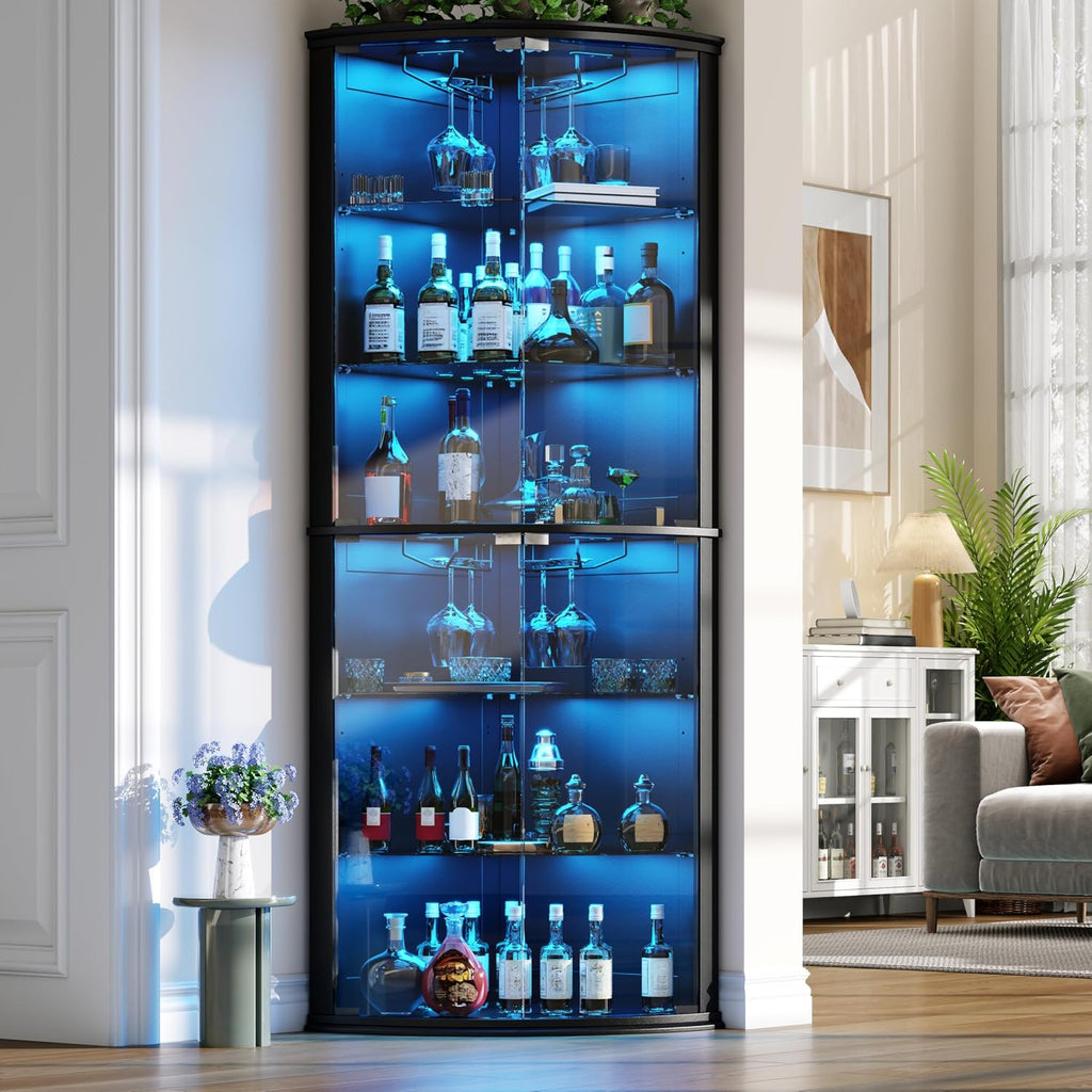 LED Corner Modern Wine Storage Cabinet