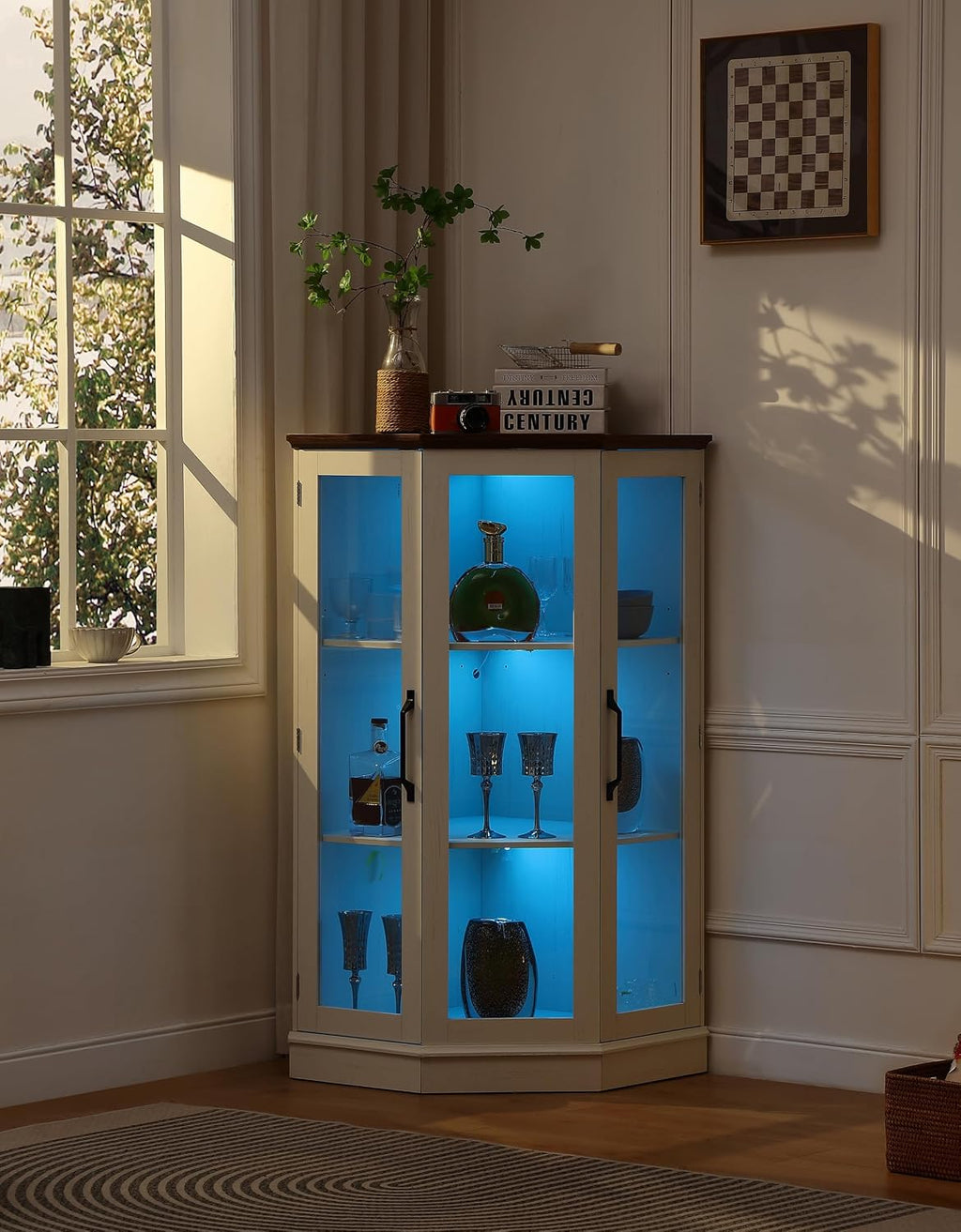 LED Corner Glass‑Door Display Cabinet