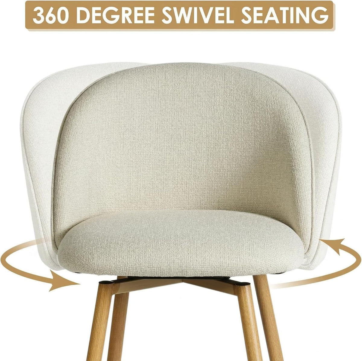 Beige Swivel Counter‑Height Bar Stools