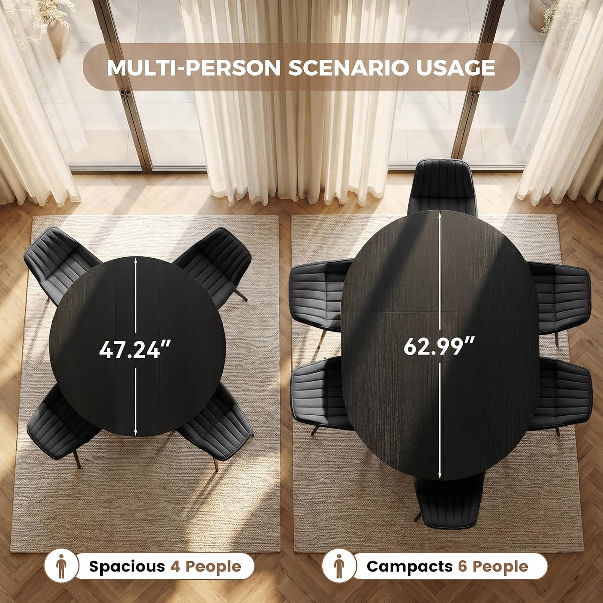 Expandable Dining Table Chair Set