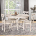 White Expandable Dining Table Chair Set