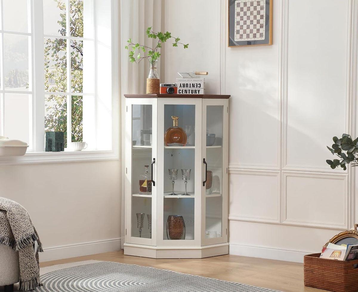 LED Corner Glass‑Door Display Cabinet