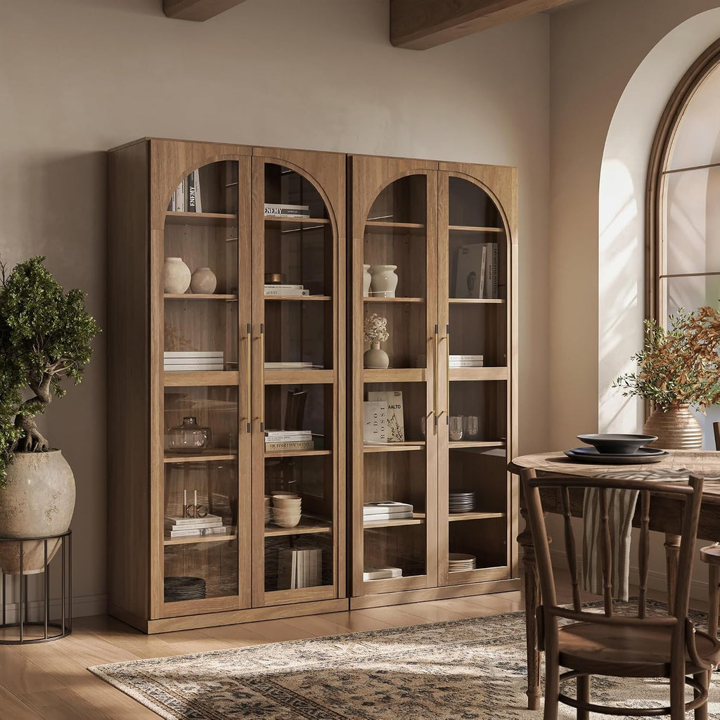 Camel Glass‑Door Display Storage Cabinet