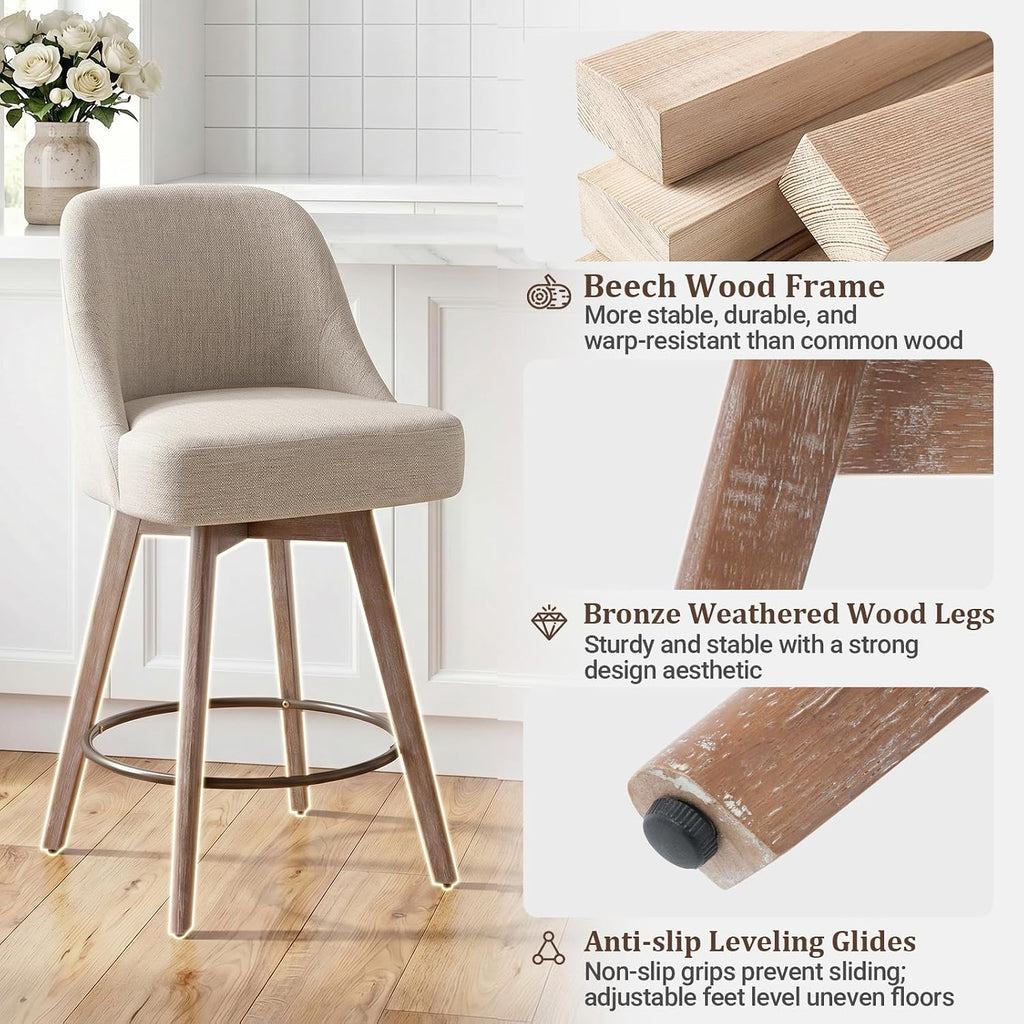 Sand Swivel Counter‑Height Bar Stools