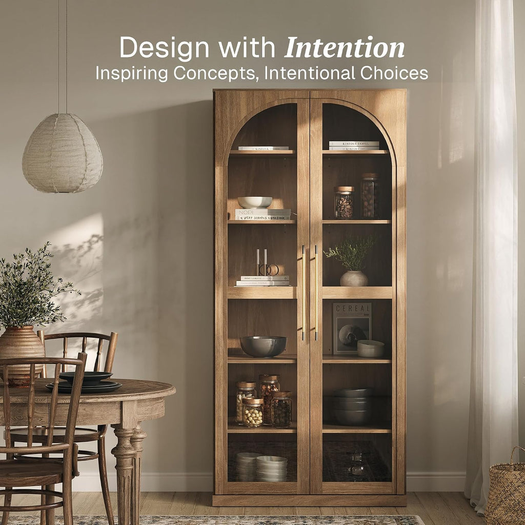 Camel Glass‑Door Display Storage Cabinet