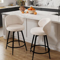 Ivory Swivel Upholstered Counter Stools