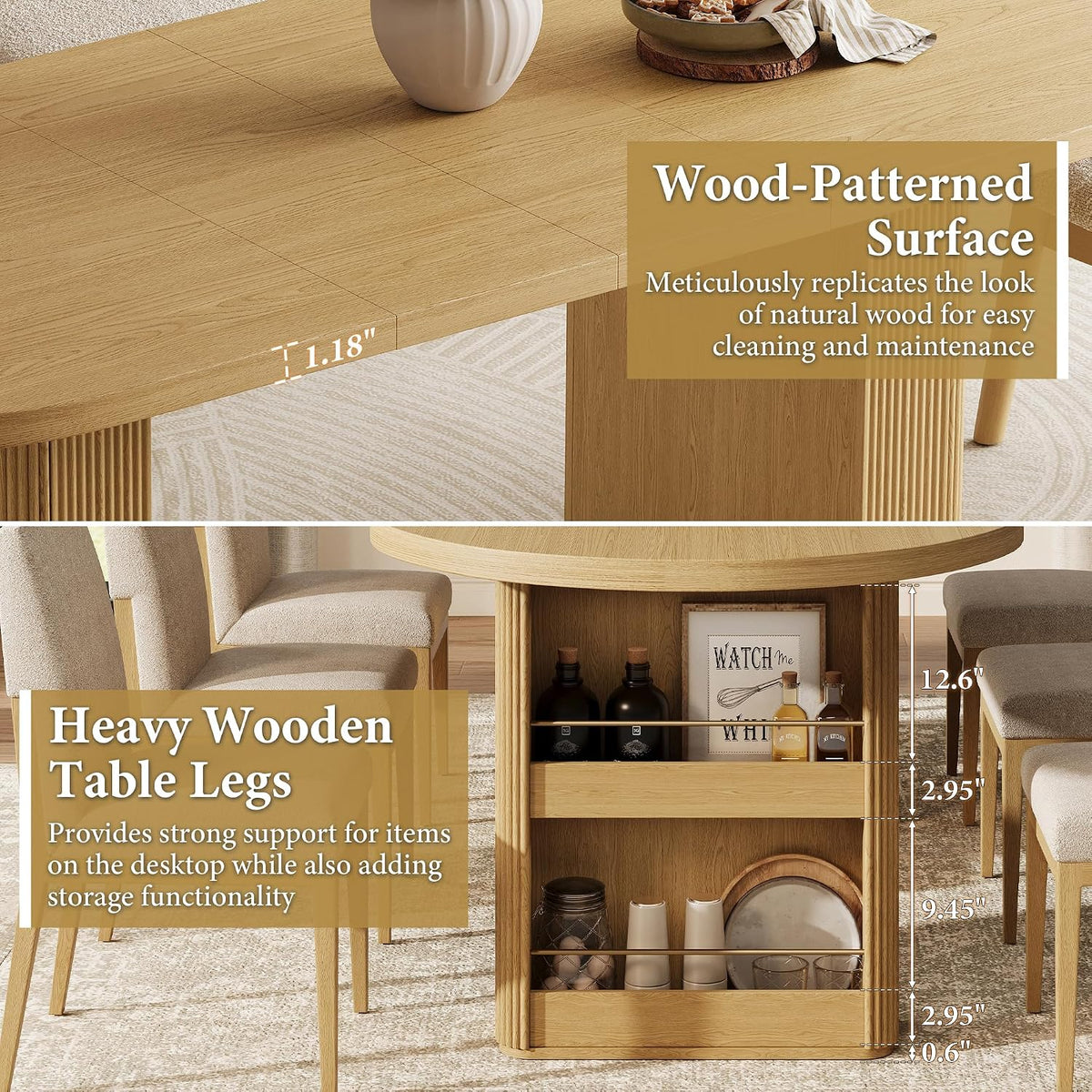 Modern Oval Expandable Dining Table