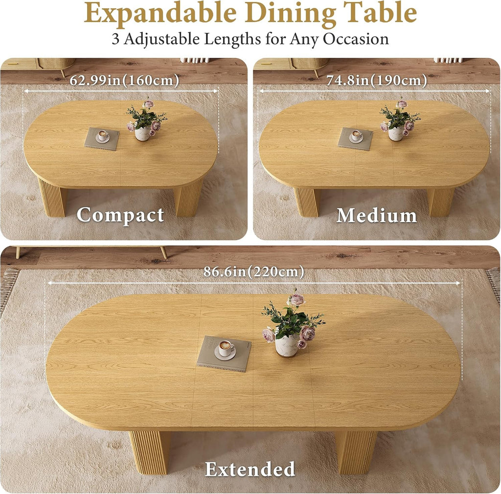 Modern Oval Expandable Dining Table