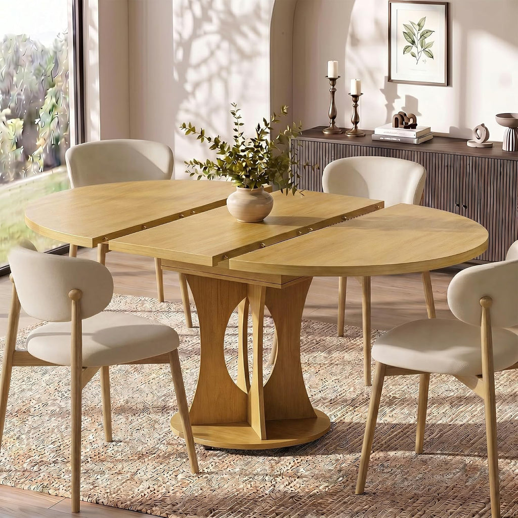 Oak Expandable Storage Dining Table