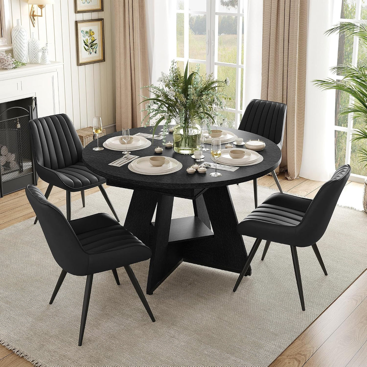 Expandable Dining Table Chair Set