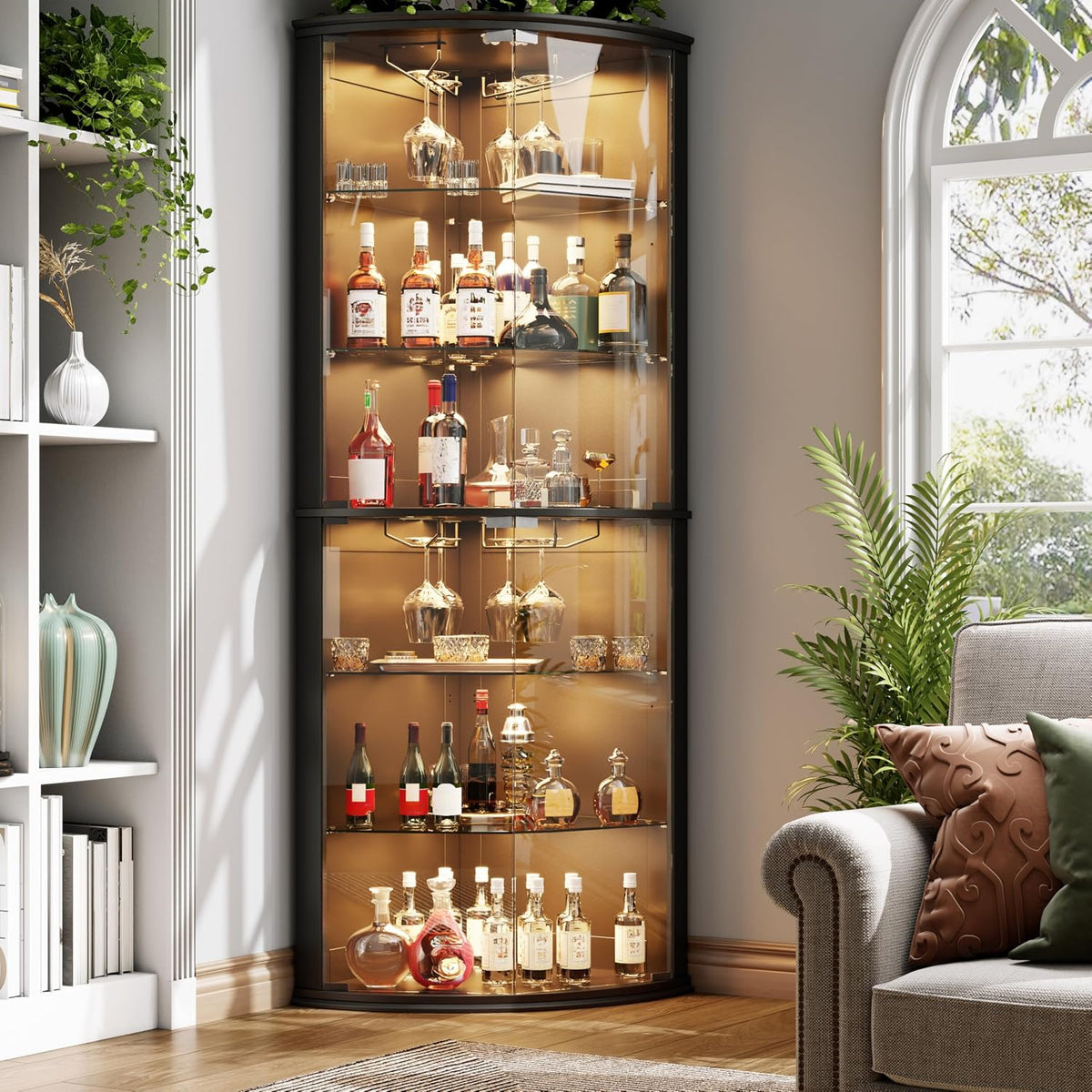 LED Corner Modern Wine Storage Cabinet